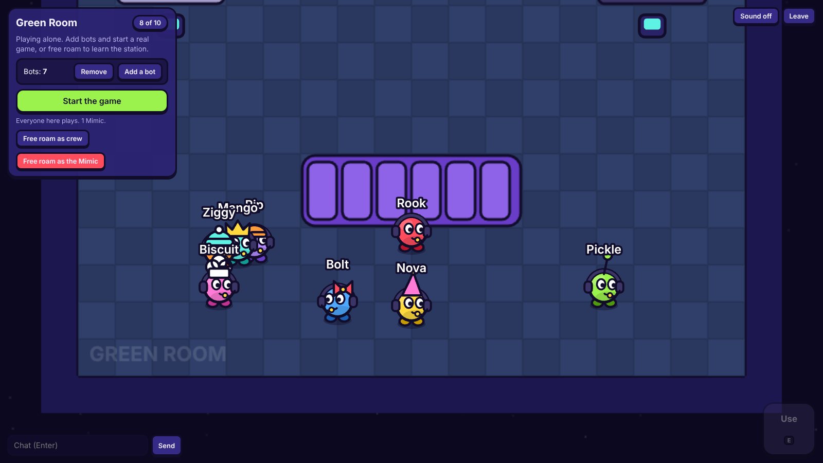 Mimic: The Green Room, eight players in